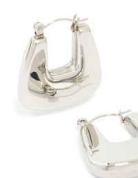 Waterproof Stainless Steel Rounded Square Hoop Earrings - link has visual effect only