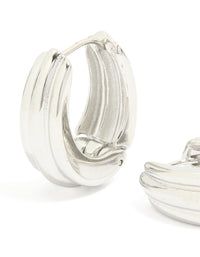Waterproof Stainless Steel Hinge Hoop Indented Earrings - link has visual effect only