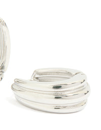 Waterproof Stainless Steel Hinge Hoop Indented Earrings - link has visual effect only