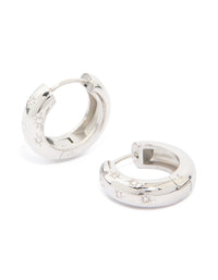 Waterproof Stainless Steel Cubic Zirconia Star Hanging Hoop Earrings - link has visual effect only