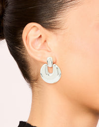 Waterproof Stainless Steel Round Doorknocker Earrings - link has visual effect only