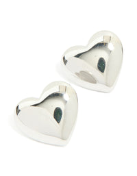 Waterproof Stainless Steel Puffy Heart Stud Earrings - link has visual effect only