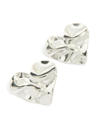 Waterproof Stainless Steel Molten Heart Stud Earrings - link has visual effect only
