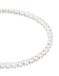 Waterproof Stainless Steel Cubic Zirconia Tennis Bracelet - link has visual effect only