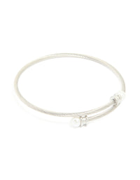 Waterproof Stainless Steel Pearl Twisted Bangle - link has visual effect only