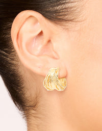 Waterproof Gold Plated Stainless Steel Multi Row Huggie Earrings - link has visual effect only