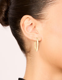Waterproof Gold Plated Stainless Steel Large Twisted Hoop Earrings - link has visual effect only