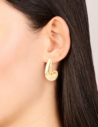 Waterproof Gold Plated Stainless Steel Banana Shape Hoop Earrings - link has visual effect only