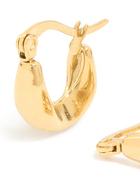 Waterproof Gold Plated Stainless Steel Organic Teardrop Hoop Earrings - link has visual effect only