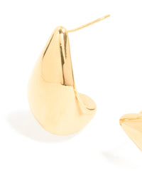 Waterproof Gold Plated Stainless Steel Button Stud Earrings - link has visual effect only