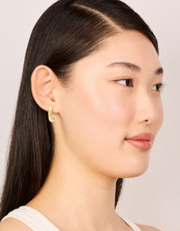 Waterproof Mixed Metal Plated Stainless Steel Huggie Earrings 12 MM - link has visual effect only