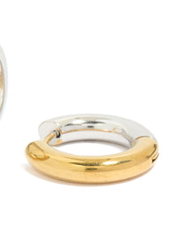 Waterproof Mixed Metal Plated Stainless Steel Huggie Earrings 12 MM - link has visual effect only
