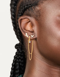 Waterproof Gold Plated Stainless Steel Marquise Earrings 3-Pack - link has visual effect only