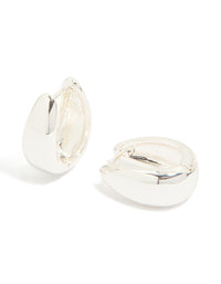 Silver Simple Huggie Earrings - link has visual effect only