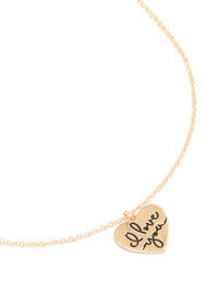 Gold 'I Love You' Heart Necklace - link has visual effect only