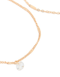 Gold Chain & Molten Disc Charm Bracelets 2-Pack - link has visual effect only