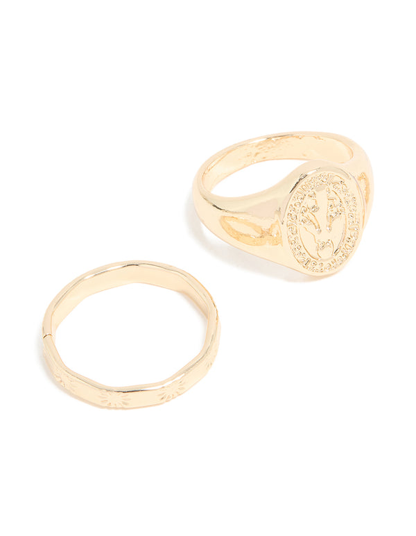 Gold Mary & Bubble Rings 3-Pack
