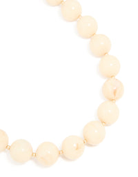 Gold Neutral Marble Beaded Necklace - link has visual effect only