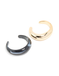 Gold & Black Acrylic Wrist Cuffs 2-Pack - link has visual effect only