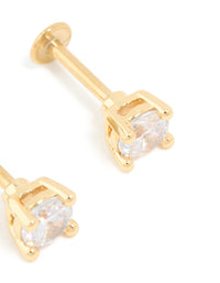 Gold Plated Titanium Cubic Zirconia Flat Back Studs - link has visual effect only