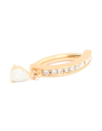 Gold Plated Cubic Zirconia Curved Drop Belly Ring - link has visual effect only