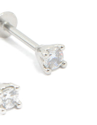 Surgical Steel Cubic Zirconia Flat Back Studs - link has visual effect only