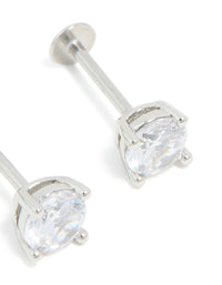 Surgical Steel 5mm Cubic Zirconia Flat Back Studs - link has visual effect only