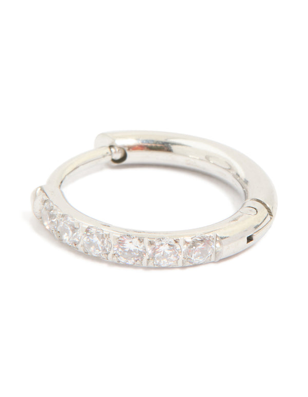 Surgical Steel 10 MM Cubic Zirconia Classic Sleeper Earrings