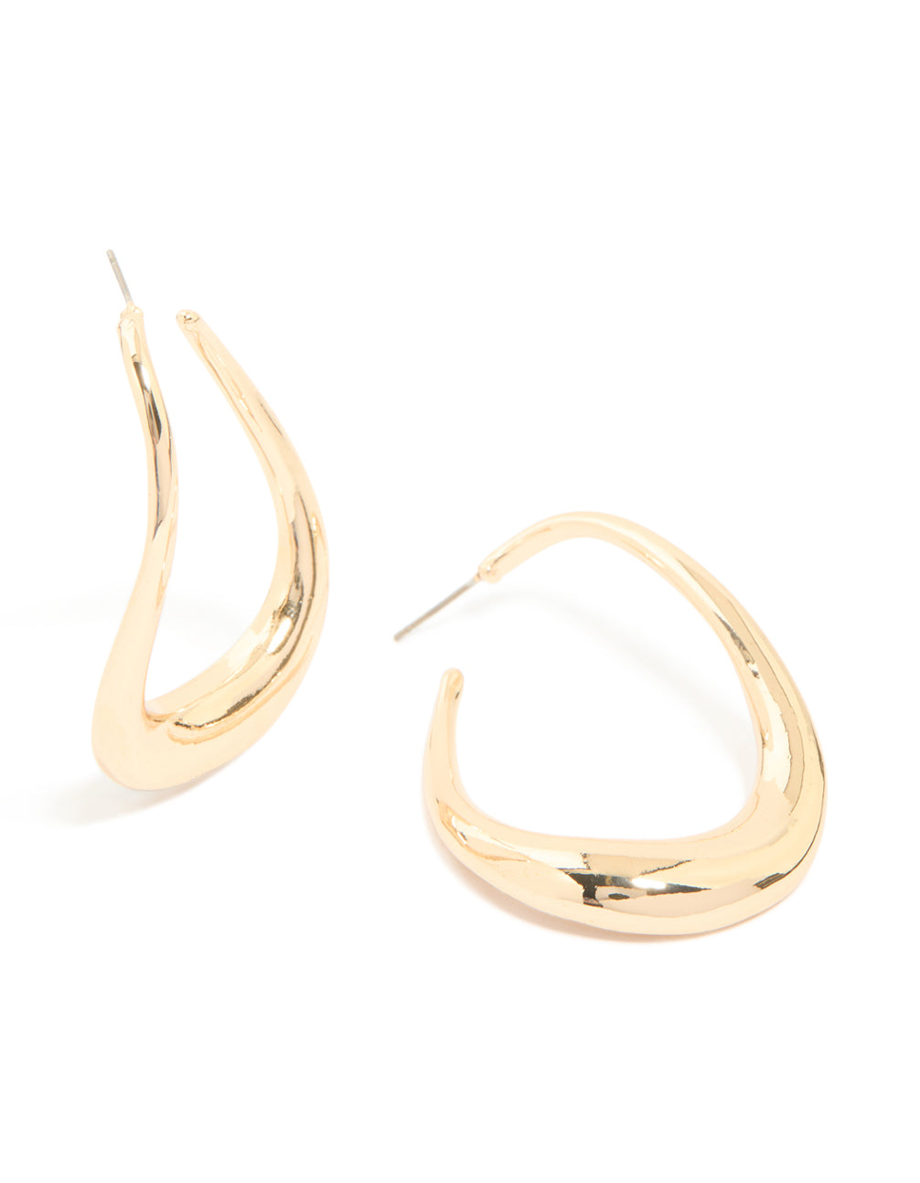Gold Medium 3D Round Stud Earrings