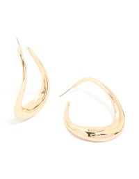 Gold Medium 3D Round Stud Earrings - link has visual effect only