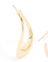 Gold Medium 3D Round Stud Earrings - link has visual effect only