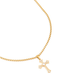 Waterproof Gold Plated Stainless Steel Gothic Cross Necklace - link has visual effect only