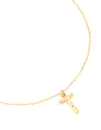Waterproof Gold Plated Stainless Steel Bamboo Letter T Necklace - link has visual effect only