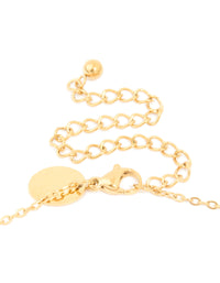 Waterproof Gold Plated Stainless Steel Bamboo Letter T Necklace - link has visual effect only