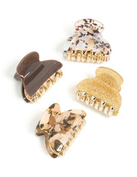 Brown & Gold Acrylic Claw Clips 4-Pack - link has visual effect only