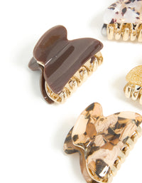 Brown & Gold Acrylic Claw Clips 4-Pack - link has visual effect only