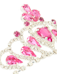 Kids Silver Heart Pink Gem Tiara Headband - link has visual effect only