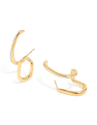 Waterproof Gold Plated Stainless Steel Conch Illusion Hoop Earrings - link has visual effect only
