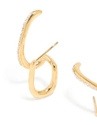 Waterproof Gold Plated Stainless Steel Conch Illusion Hoop Earrings - link has visual effect only