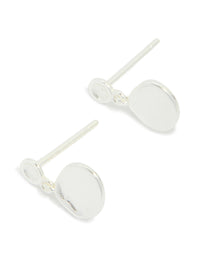 Sterling Silver Round Drop Stud Earrings - link has visual effect only