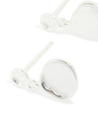 Sterling Silver Round Drop Stud Earrings - link has visual effect only