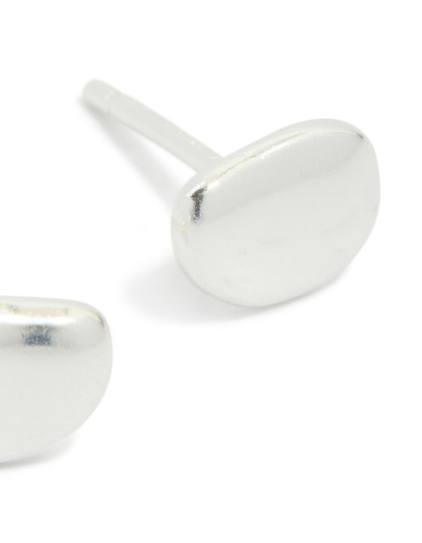 Sterling Silver Pebble Stud Earrings