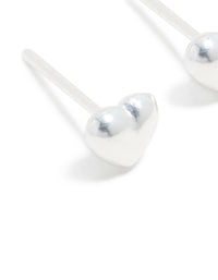 Sterling Silver Chubby Heart Stud Earrings - link has visual effect only