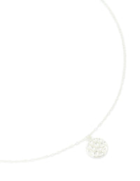 Sterling Silver Molten Round Pendant Necklace - link has visual effect only