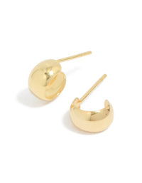 Gold Plated Sterling Silver Chubby Open Hoop Earrings - link has visual effect only