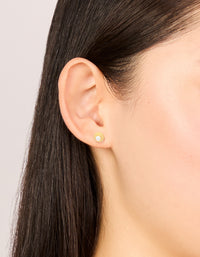 Gold Plated Sterling Silver Pearl Stud Earrings - link has visual effect only