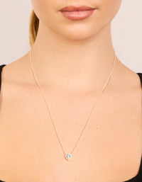 Sterling Silver Cubic Zirconia Halo Heart Necklace - link has visual effect only