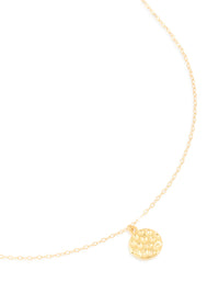 Gold Plated Sterling Silver Molten Round Pendant Necklace - link has visual effect only