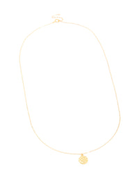Gold Plated Sterling Silver Molten Round Pendant Necklace - link has visual effect only