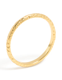 This gold plated sterling silver molten ring showcases textured band side detail view - link has visual effect only